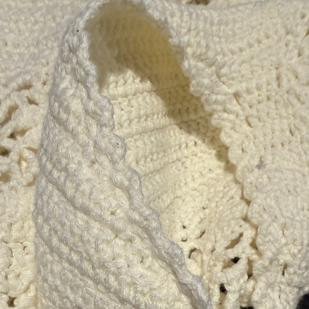 Crochet White/cream colored One-Piece body suit Sz.L - Picture 14 of 15